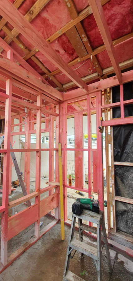 Framing at the start of a garage conversion to granny flat job