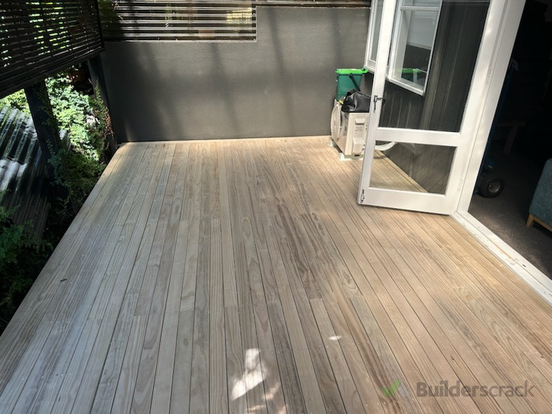 After shot of patio conversion with deck added.