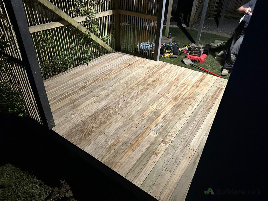 Snells Beach project - deck infill.