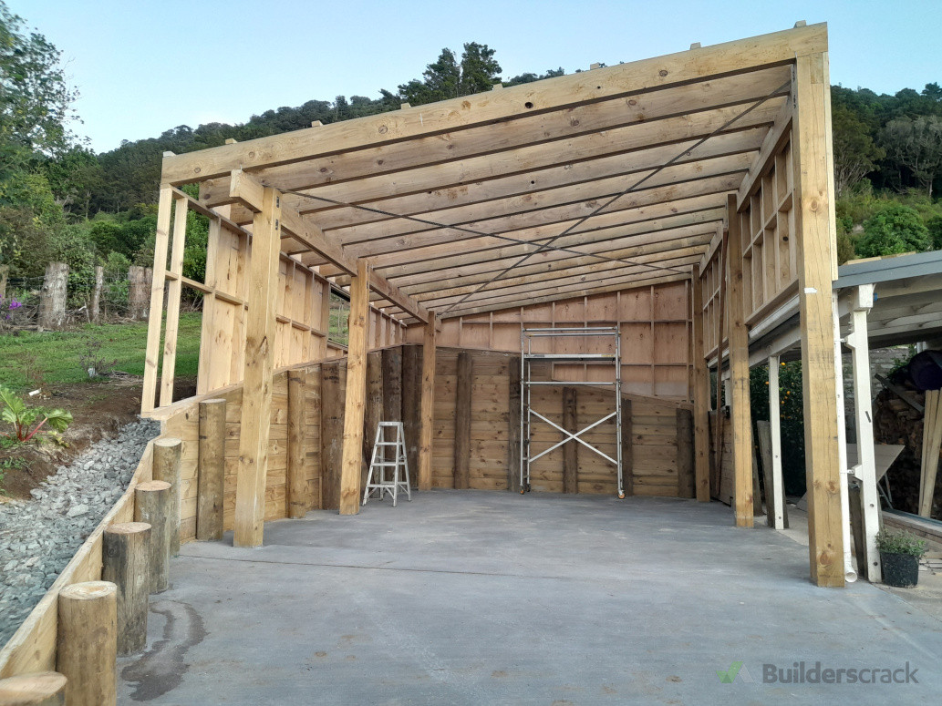 Carport with Retaining Wall