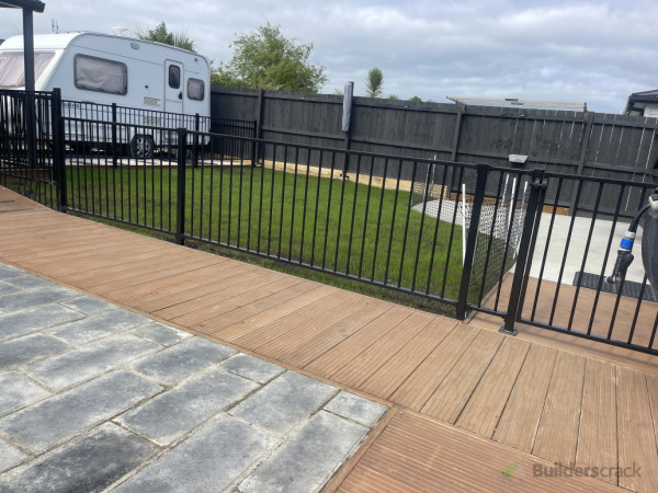 Paving and install the fence and decking job