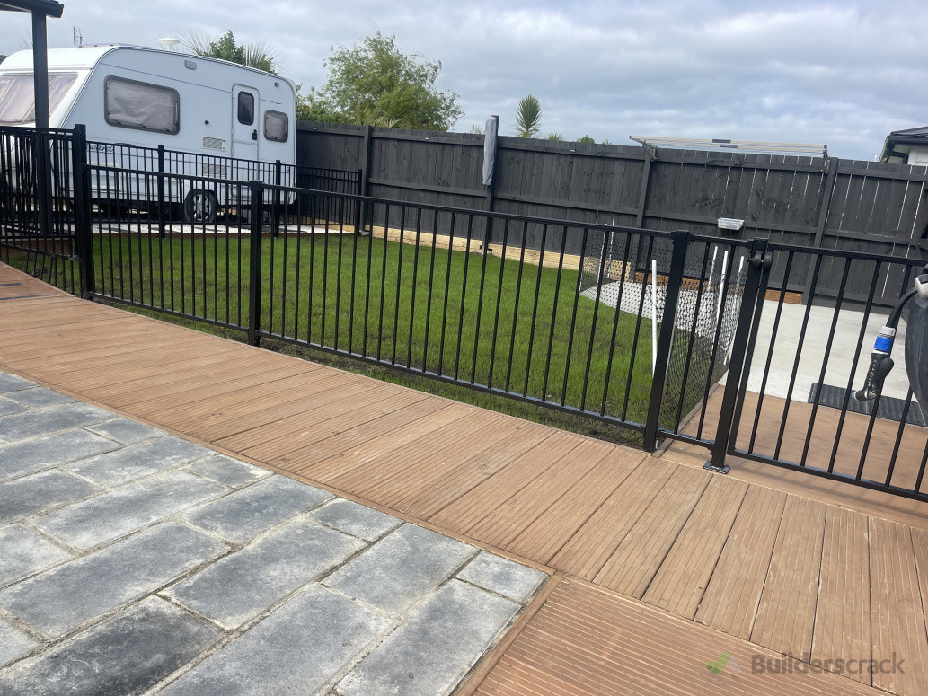Paving and install the fence and decking job