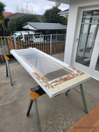 Replacement of the whole bottom section of door sash