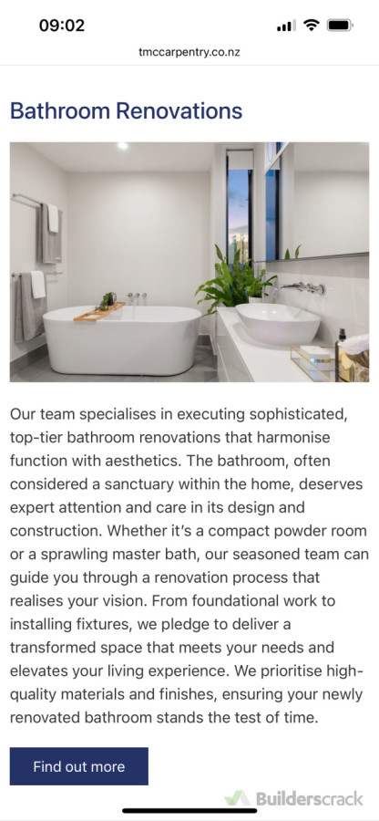 A picture from our website of the bathrooms we do