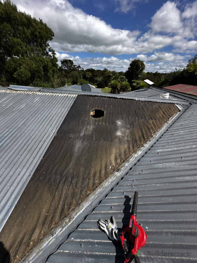 Removed old chimney flue and installed new sheets