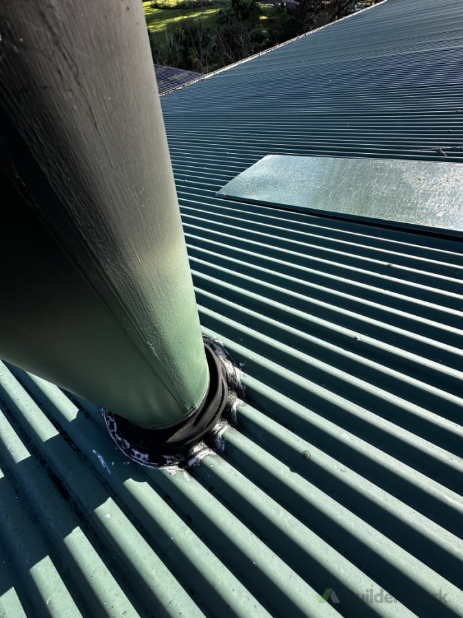 Old dek tite flashing failed and causing leaks around chimney