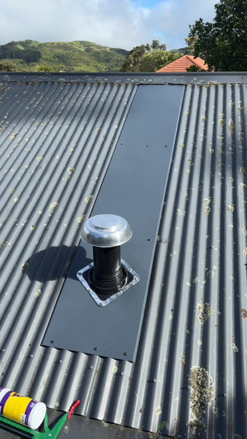 Bathroom fan through roof install - leak proof install done the correct way