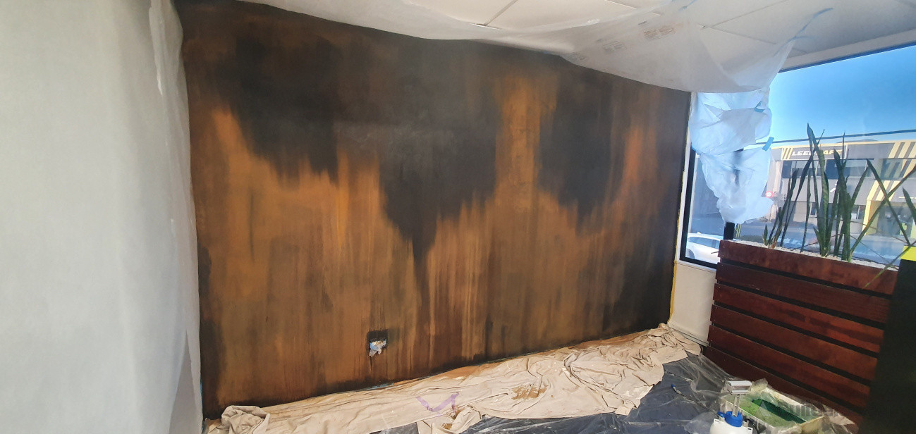 Rust effect feature wall- project