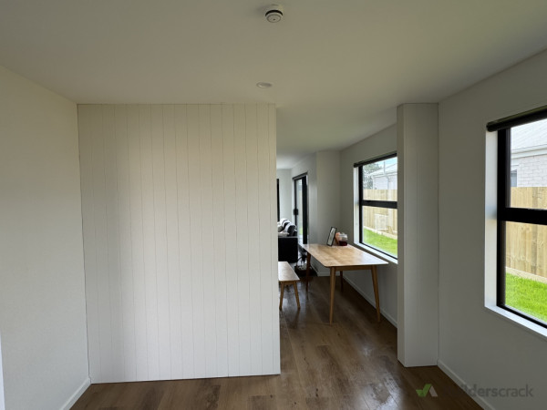 Timber wall with panels