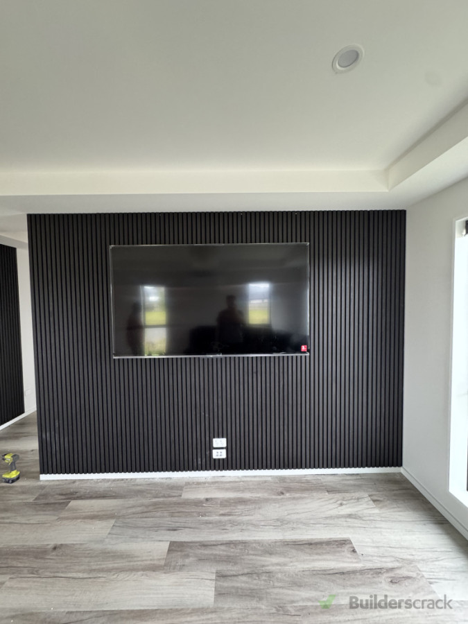Installed Acoustic Panels with TV wall mount