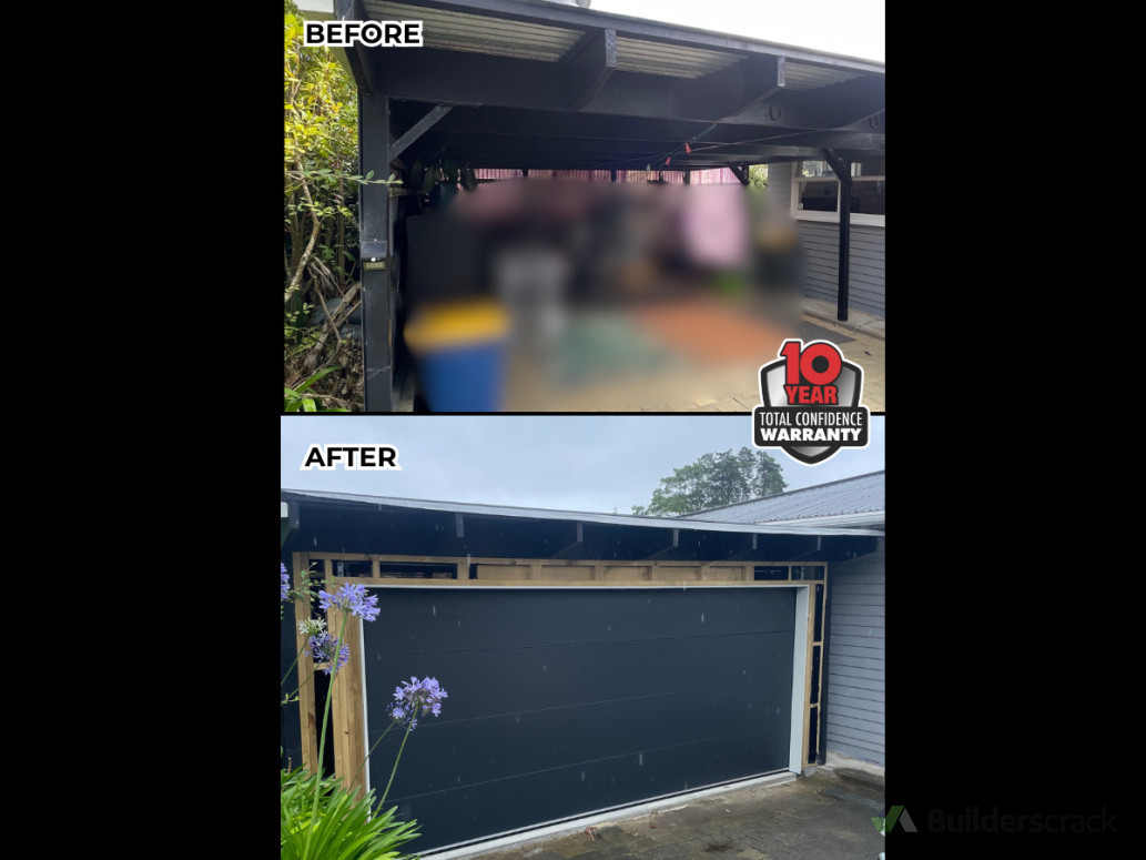 Carport Conversion to Sectional Door