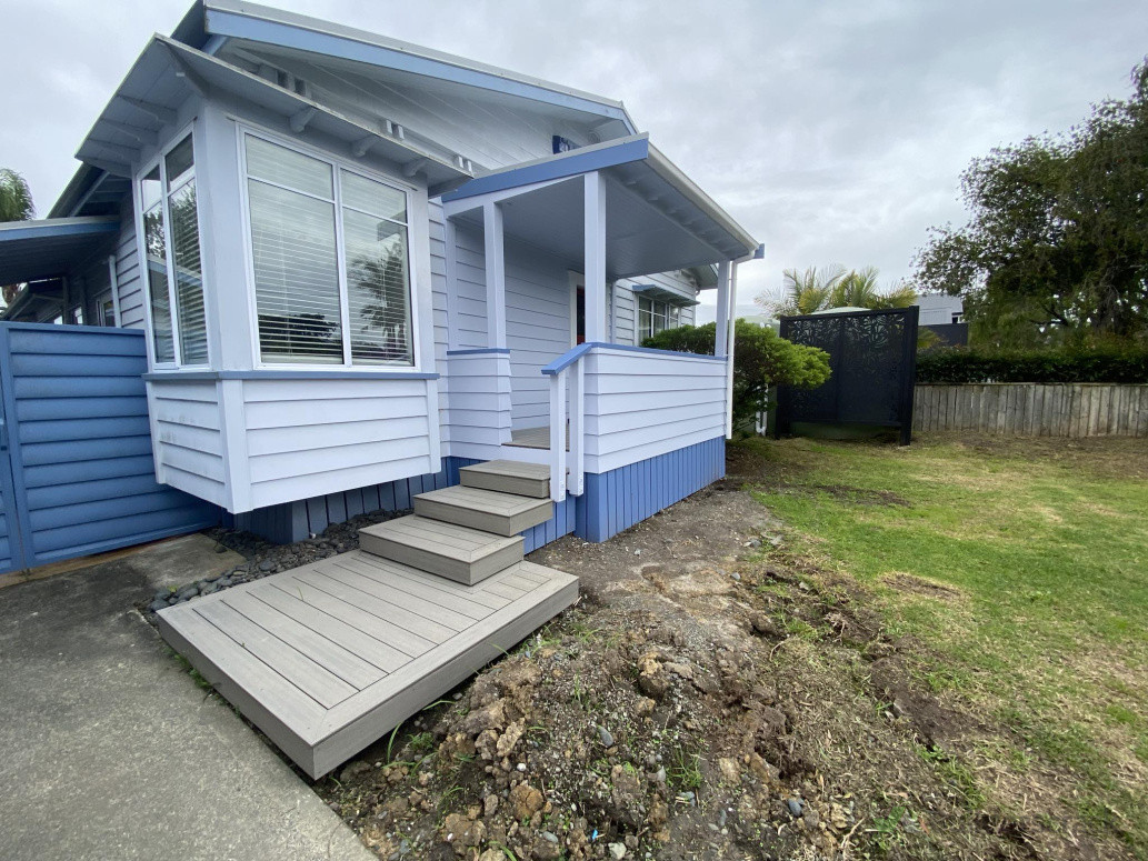 New front porch attached to this old villa. It looks like it's always been there!