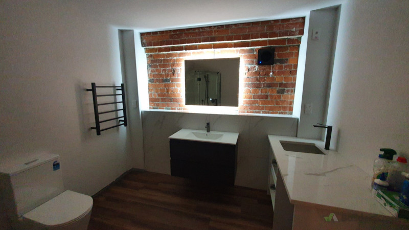 Bathroom fitout, heated towel rail, powerpoints, touchscreen mirror, extraction fan-humidity controlled