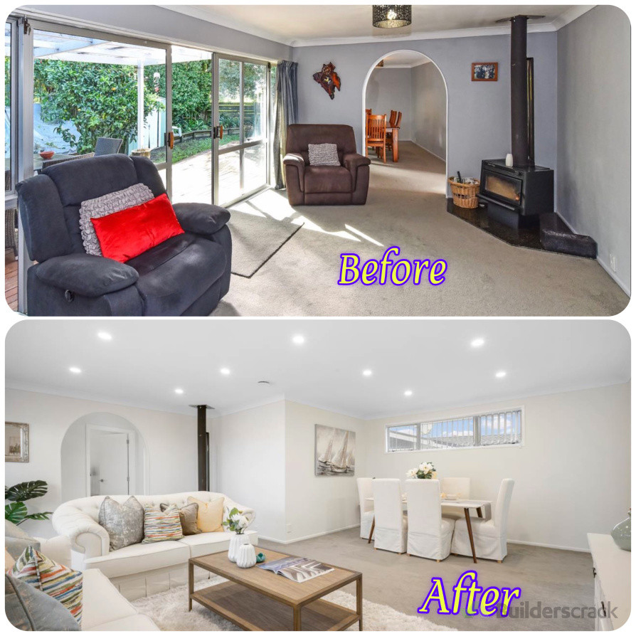 Wallpaper removed, plastered walls and Painted, whole new Lighting