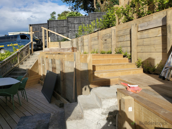 Stairs at the back of the house