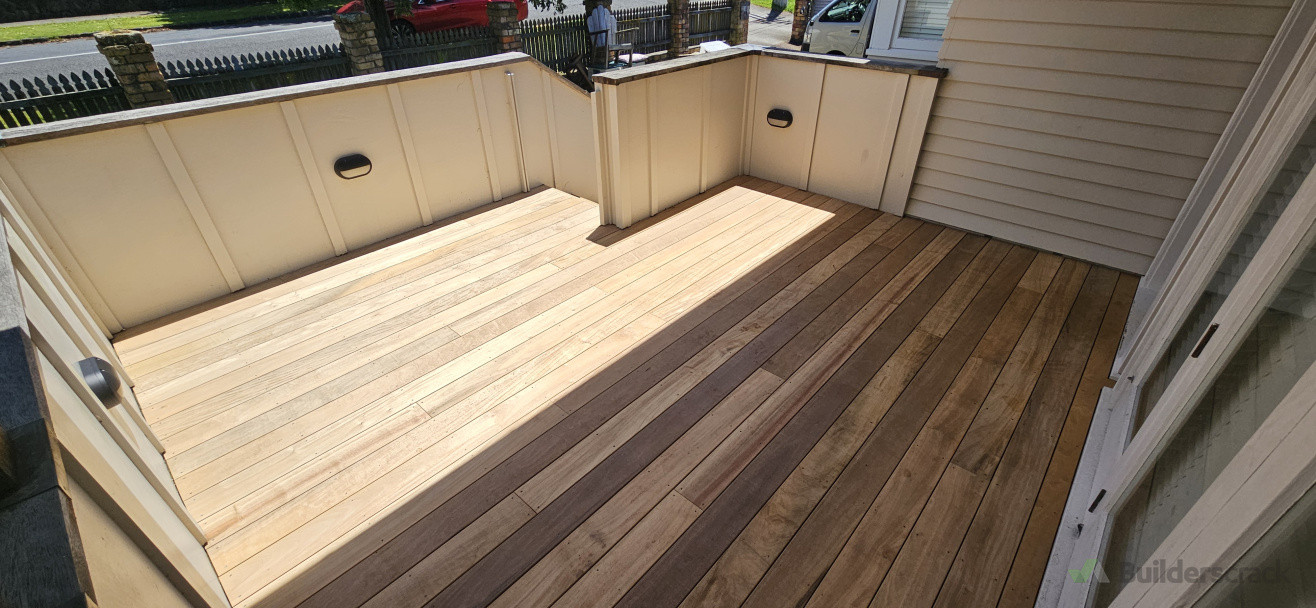Freshly laid vitex decking
