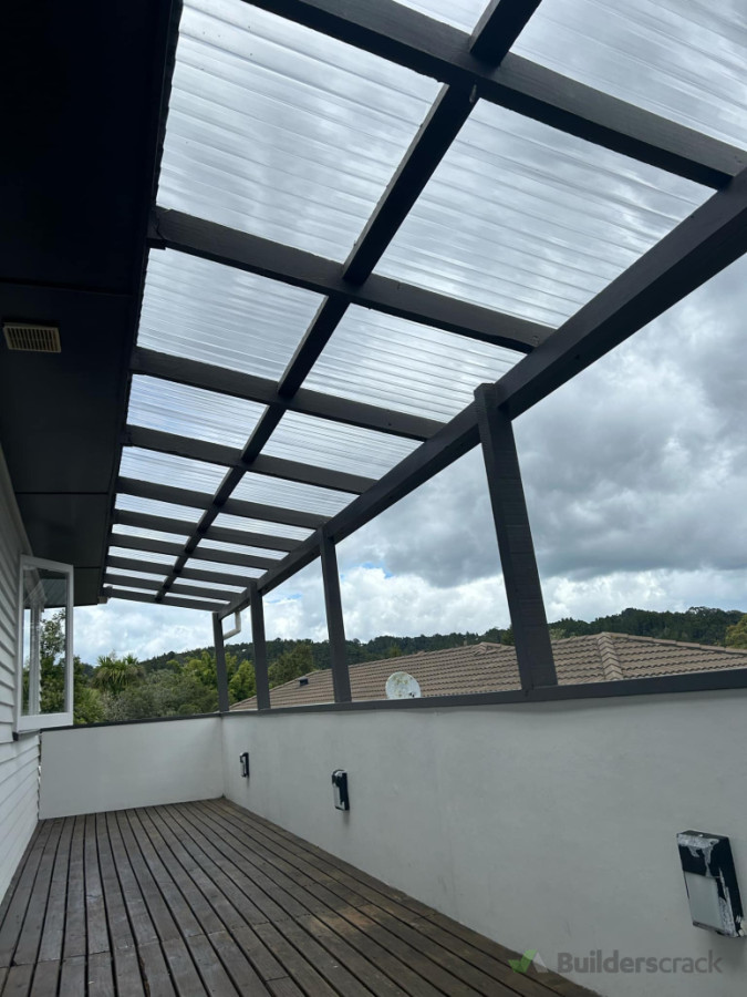 Corrugated roof replaced on a deck