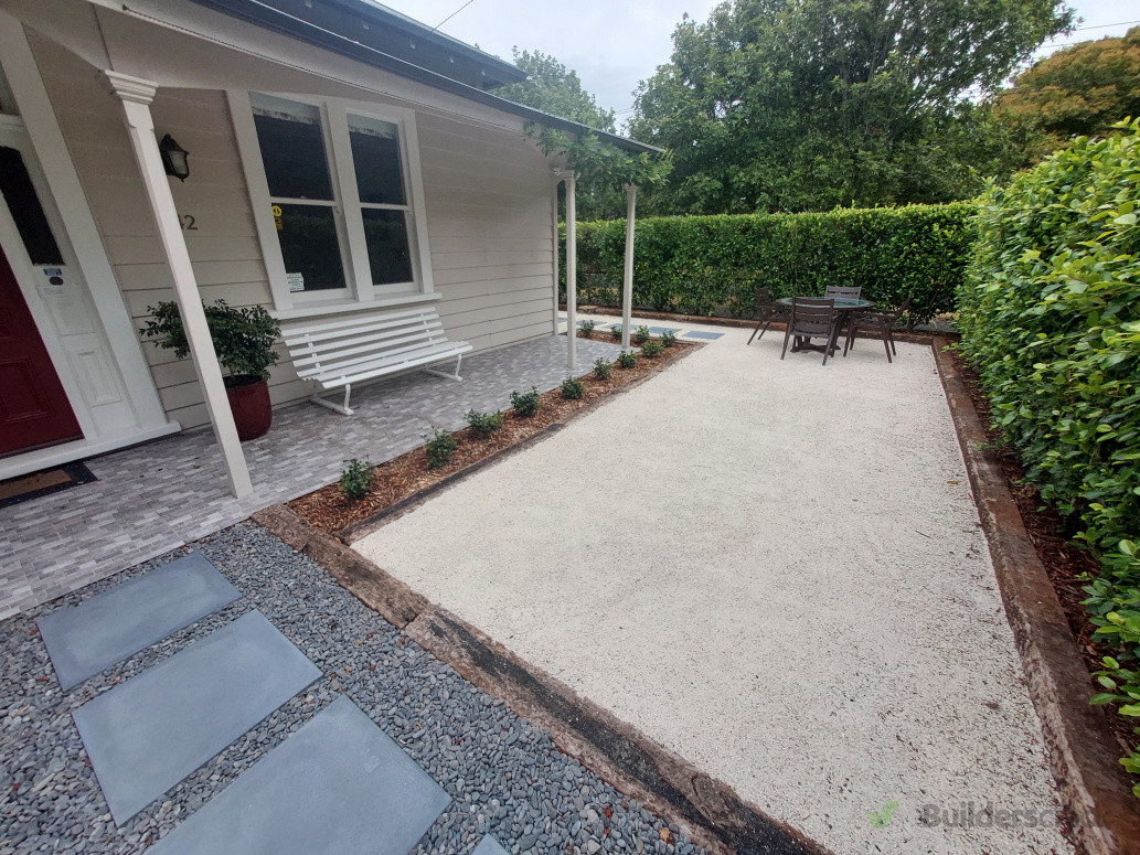 New hoggin entertainment area , new tiles , new gardens