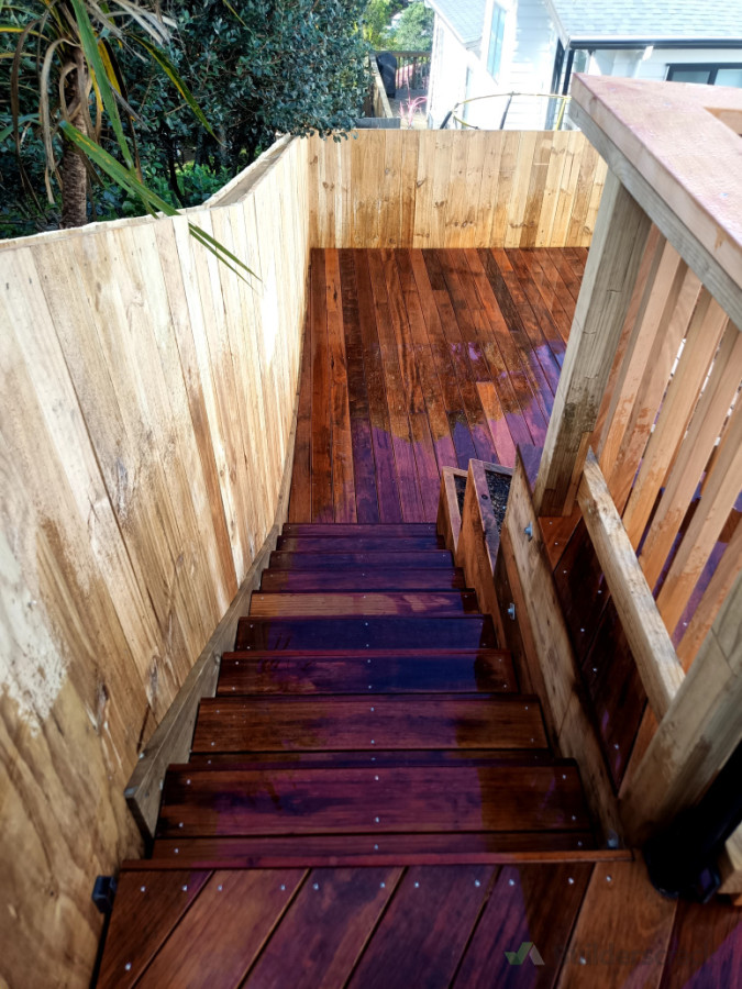 Kwila stairs and new fences