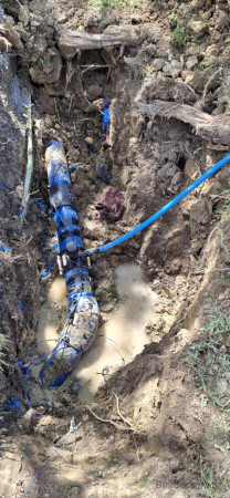 125mm PE100 pipe install with 45deg EF bend and lot connection install