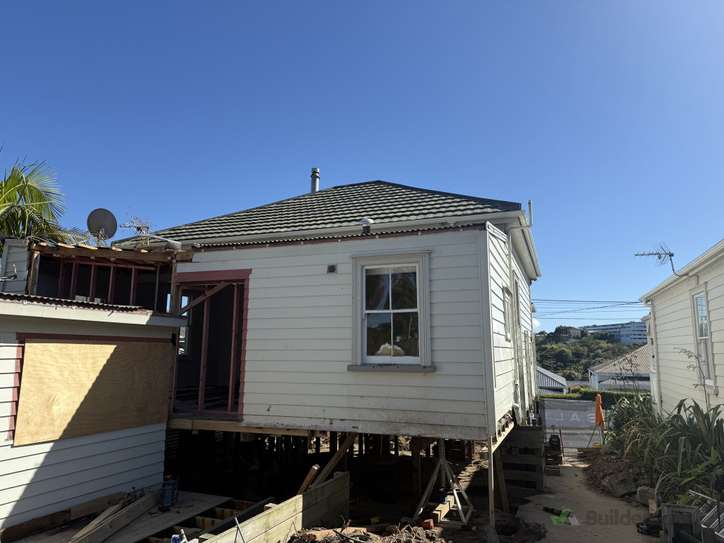 Pile holes drilled and setup