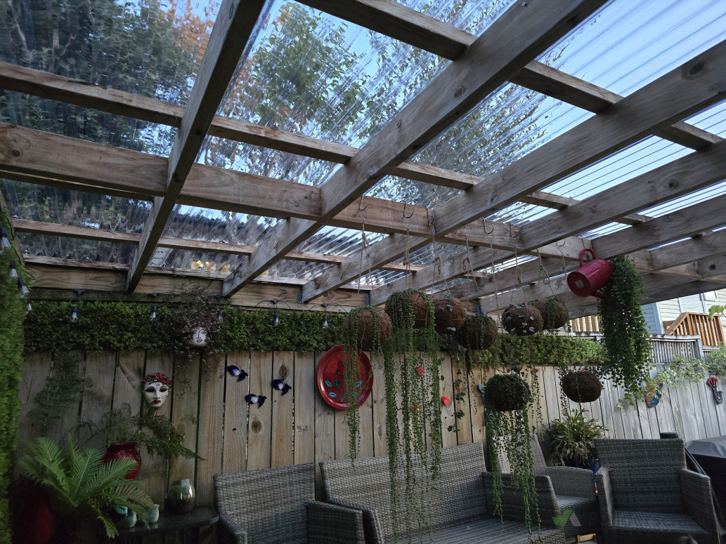 Replaced polycarbonate roof with new panels