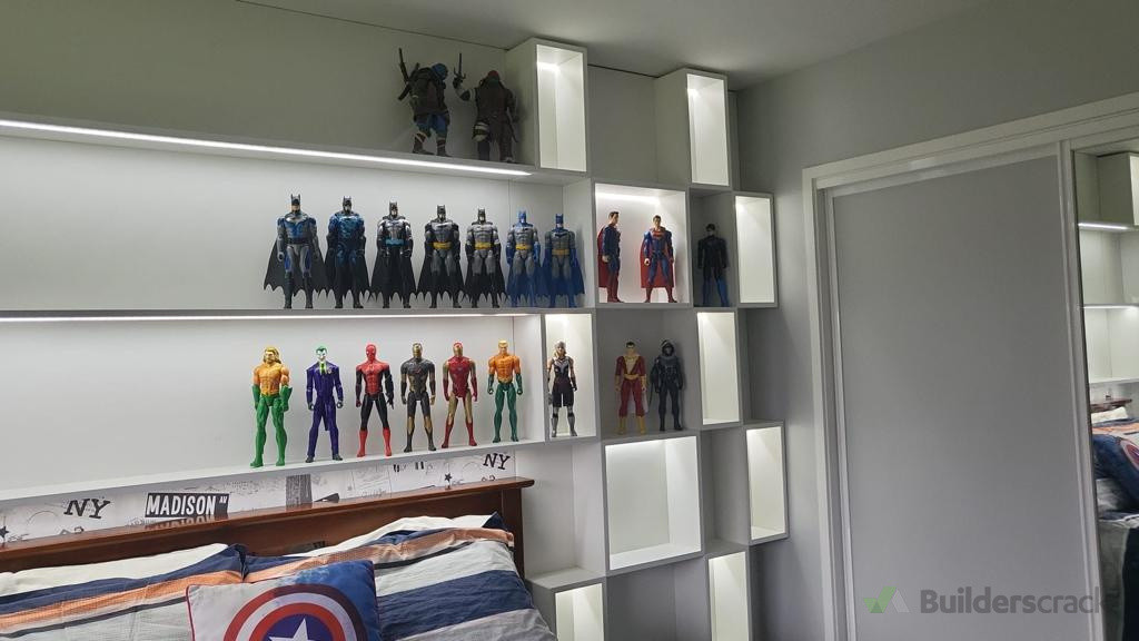 Shelving for collectables with LED lights