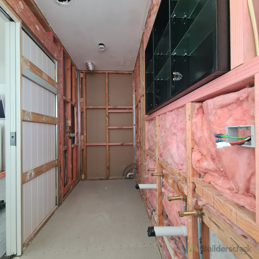 Mt Roskil ensuite/bathroom renovation. Framed out. Plumbing Preline
