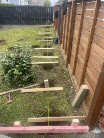 Footings marked out and dug up