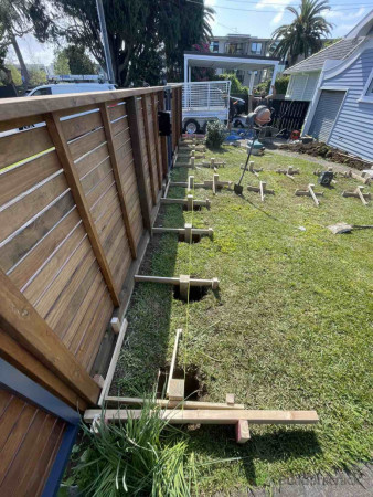 Footings marked out and dug up