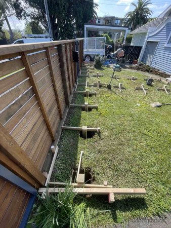 Footings marked out and dug up