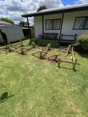 Footings marked out and dug up