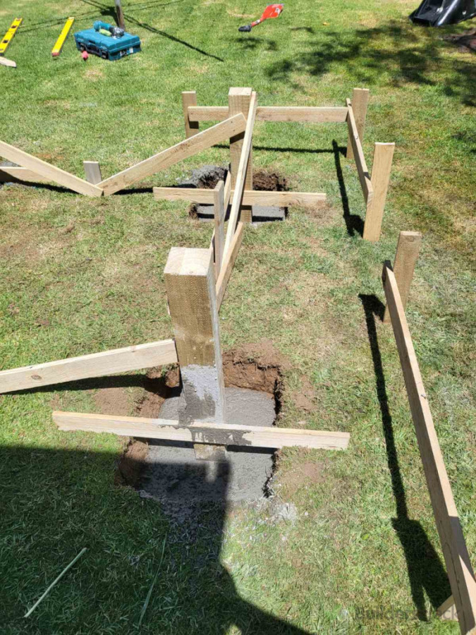 Footings concreted in