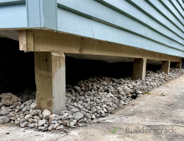 New double bearer and piles added under cantilevered conservatory