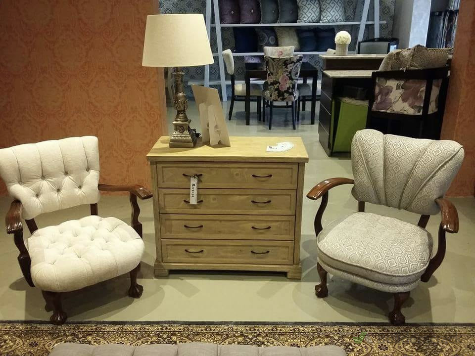 Upholstered these two antique chairs for a show room