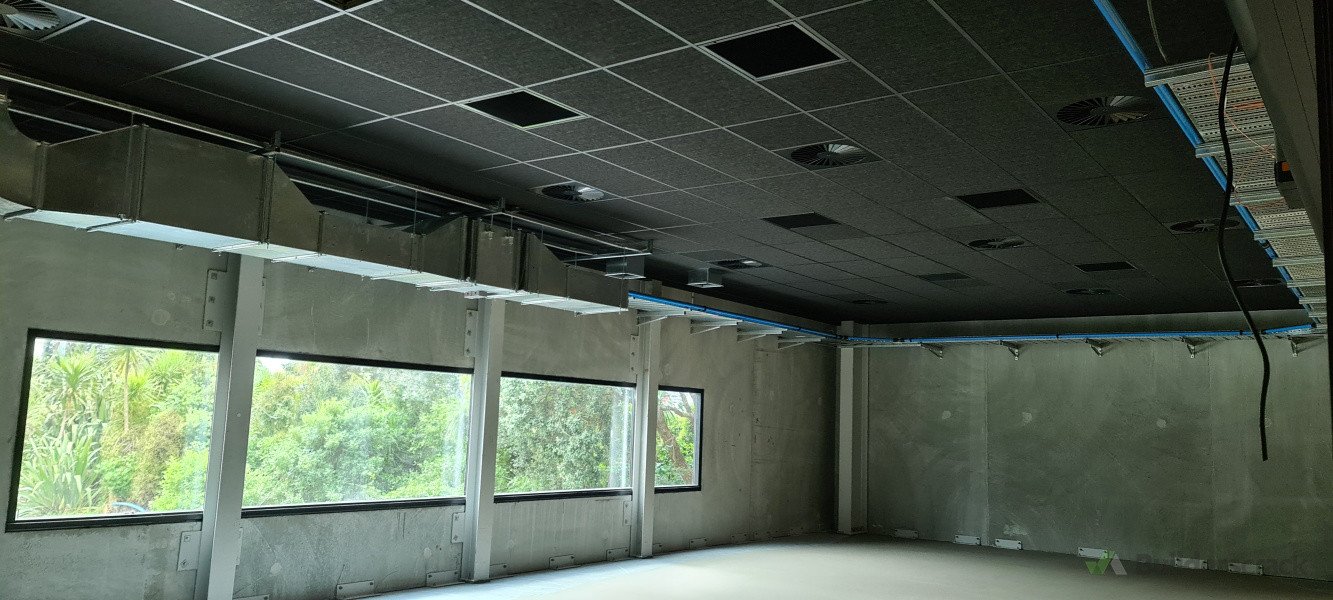 Black tile ceiling