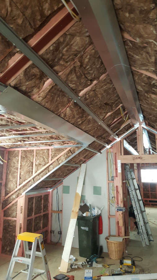 Screw fix ceiling grid for plasterboard linings