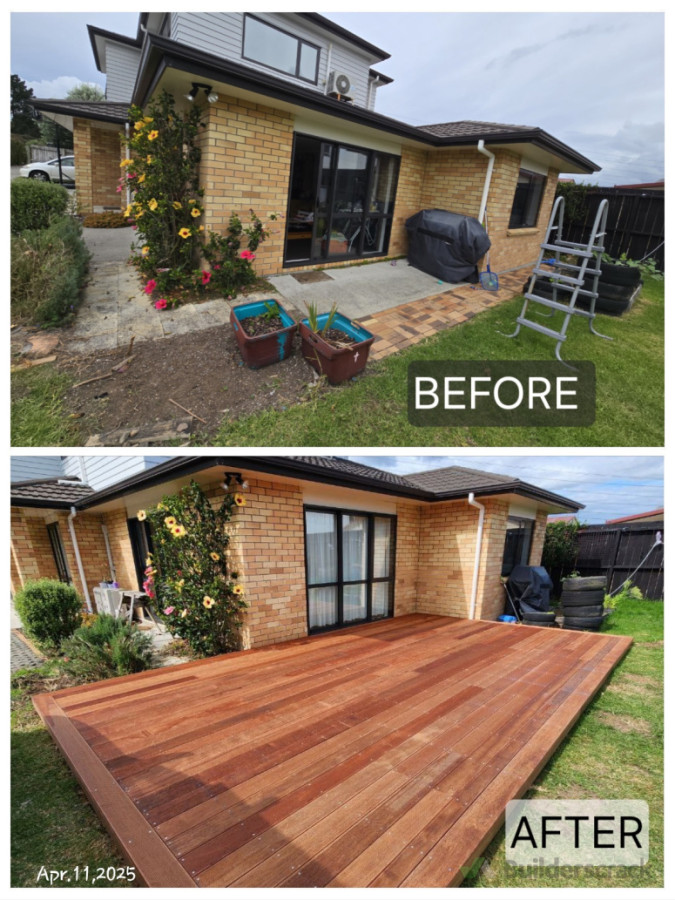 Kwila decking job on a concrete 1