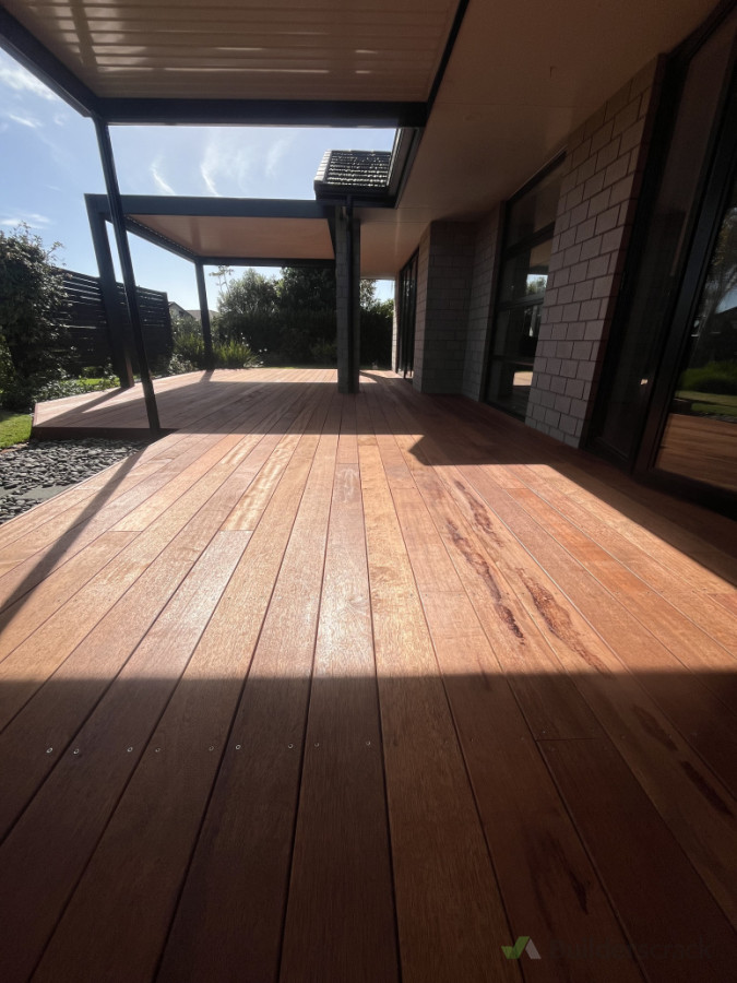 45m2 kwila deck over a concrete pad