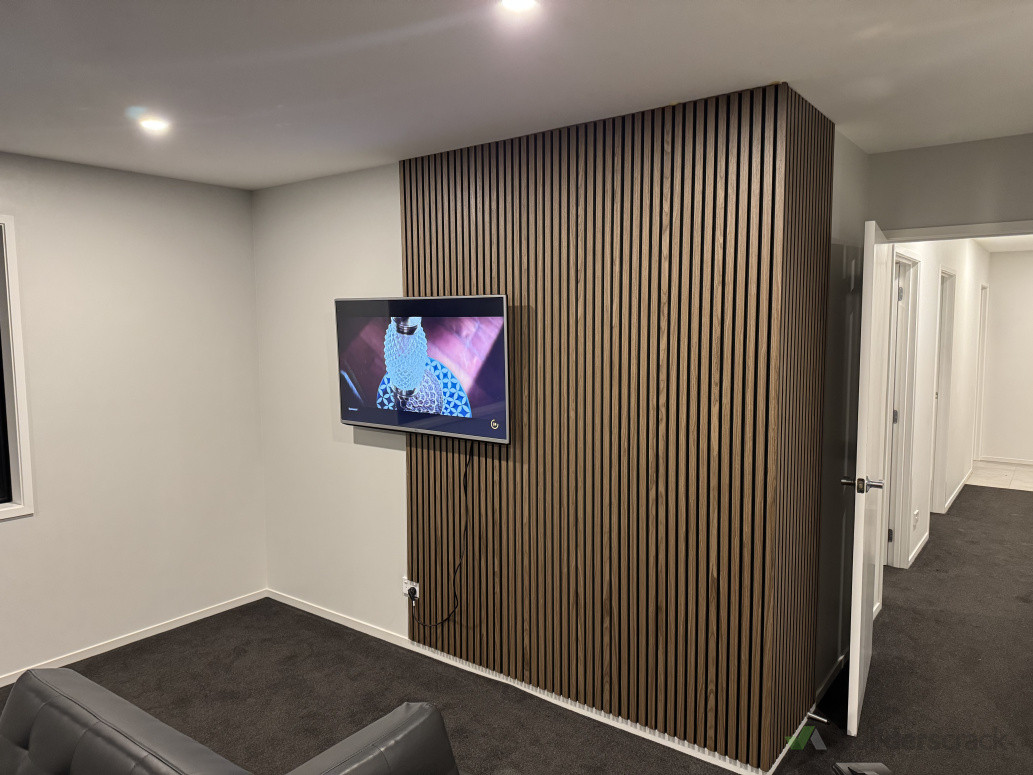 Wall panels and tv installed