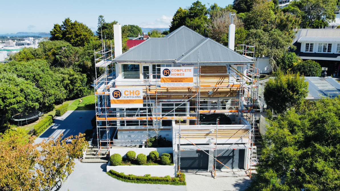 Scaffolding in Tirohanga, Lower Hutt