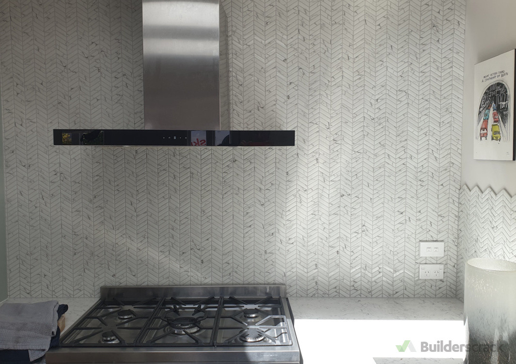 Marble Chevron Mosaic Kitchen Splashback