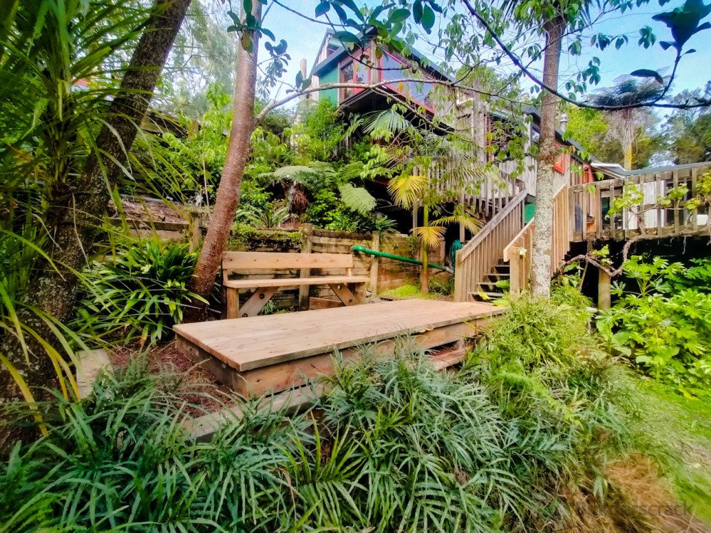Deck in the backyard