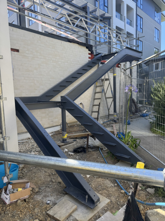 Structural stair case installation.