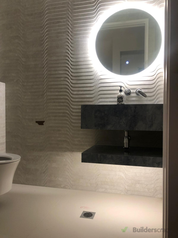 Mirror and under vanity led strip install.