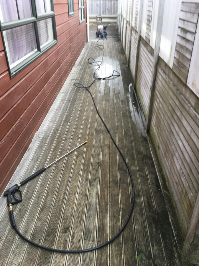 Power washing before
