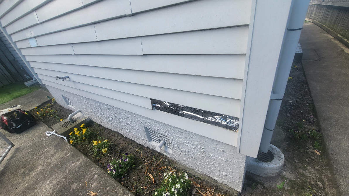 Replace rotten weather boards.