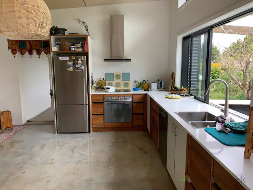 Custom made cabinetry using Japanese cedar.