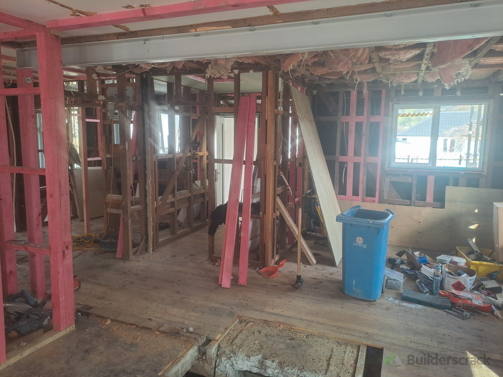 Removed a load-bearing wall and fireplace, and installed a 5-meter structural steel beam to support the open-plan layout.