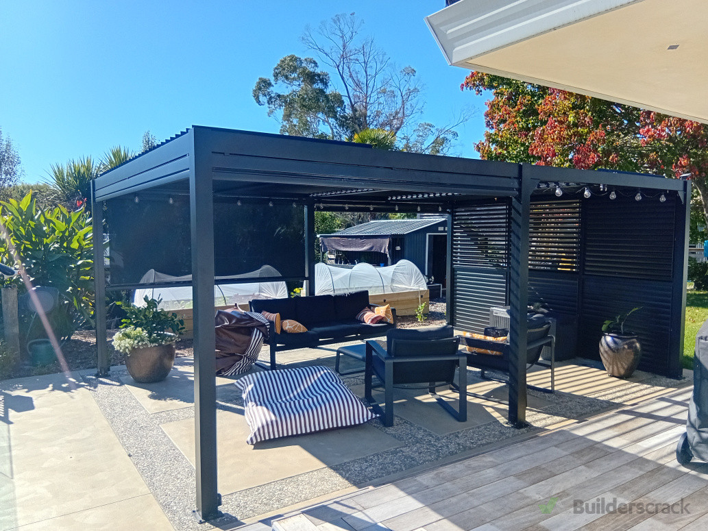 Recently installed louvre pergola